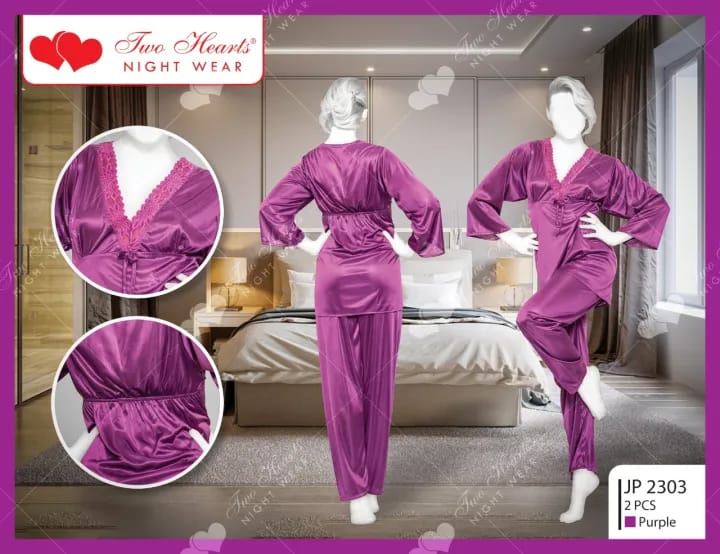 Women’s 2-Piece Satin Nightwear Set – Stylish Comfort