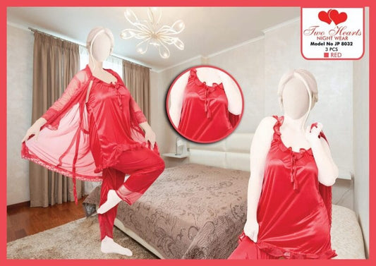 Women’s 3-Piece Nightwear Set – Elegant & Comfortable