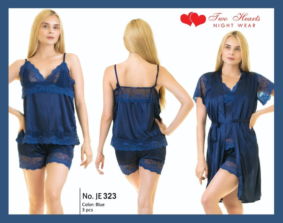 Women’s 3-Piece Boxer Style Nightwear Set