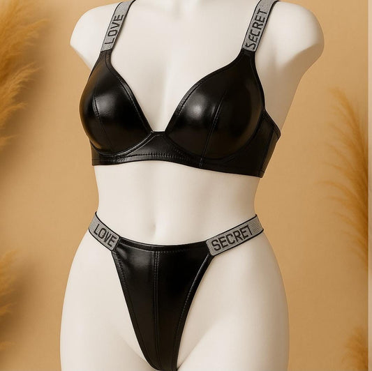 Leather Bra Panty Set – Art 1976 | Bold & Stylish