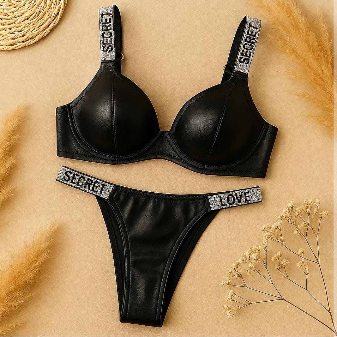 Leather Bra Panty Set – Art 1976 | Bold & Stylish