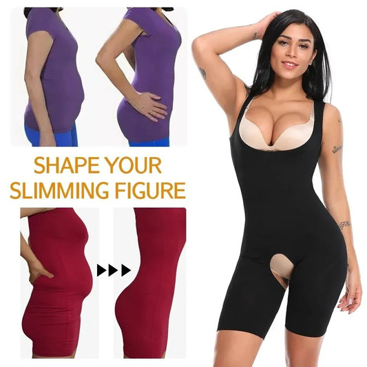 Premium Full Body Shaper – Cross Notch Design & Adjustable Fit