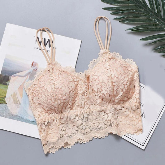Women’s Lace Push-Up Bralette – Sexy Strap Bra Top Underwear