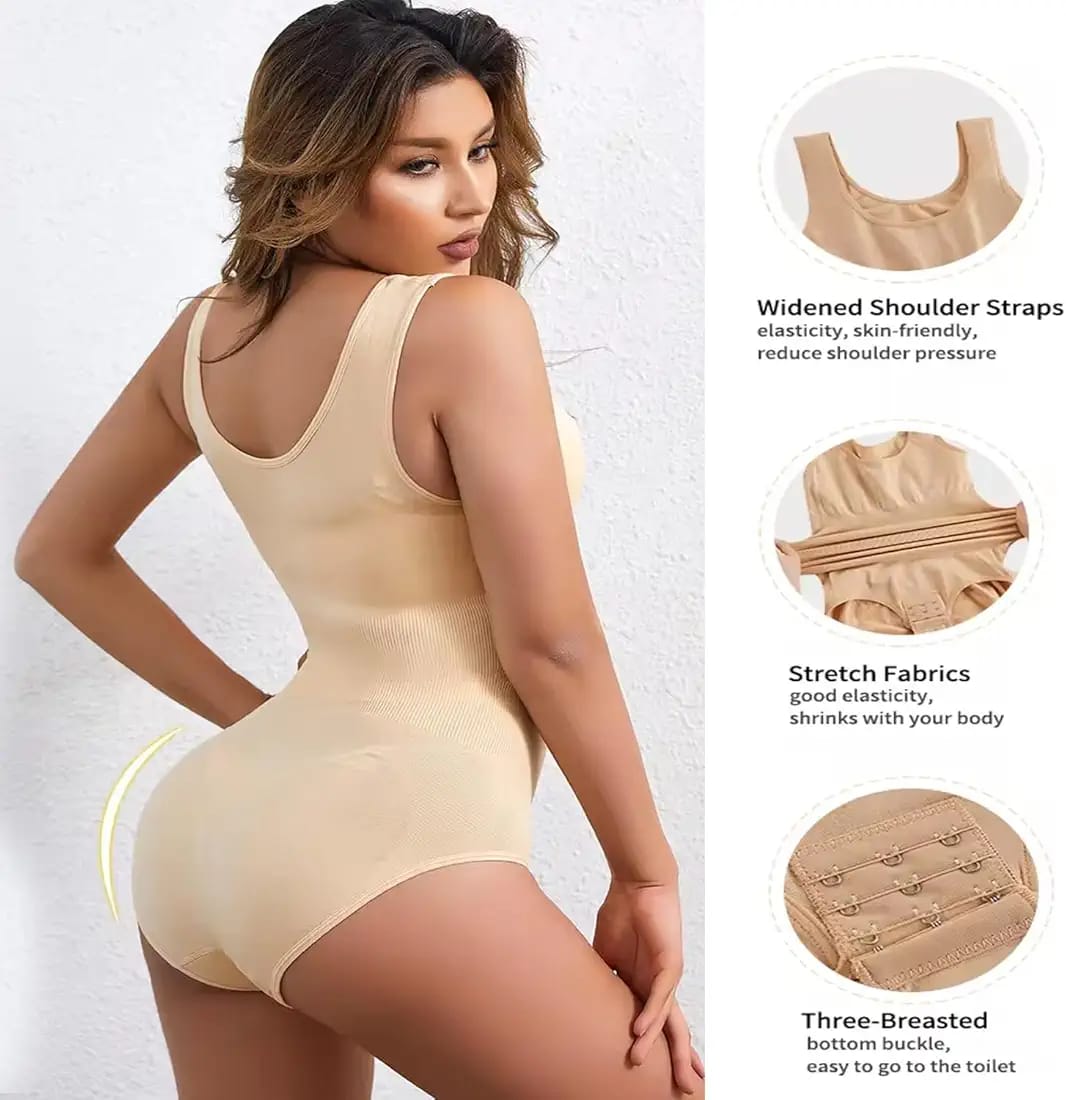 Premium Mid Body Shaper β Cross Notch Design with Adjustable Buckle