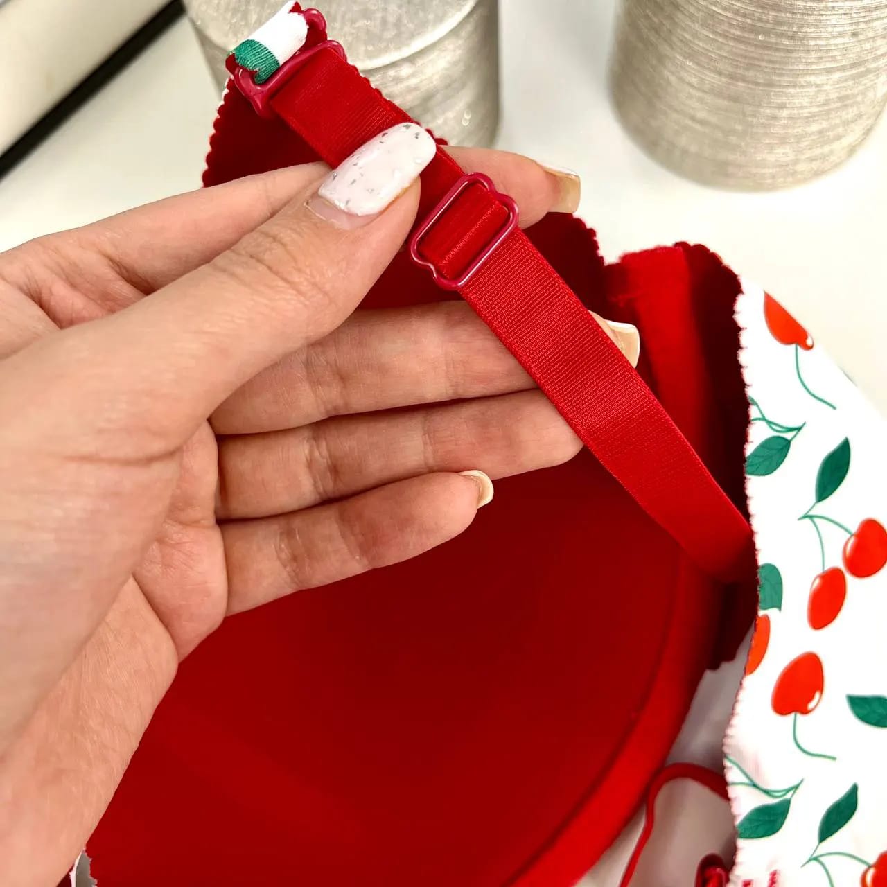 Fancy Printed Cherry Design Pushup Bra Panty Set