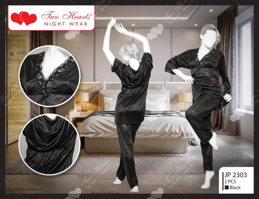 Women’s 2-Piece Satin Nightwear Set – Stylish Comfort
