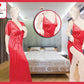 Women’s 2-Piece Satin Nightwear Set – Gown & Nighty