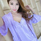 2 Pcs Satin Short Night Dress & Full Sleeves Robe