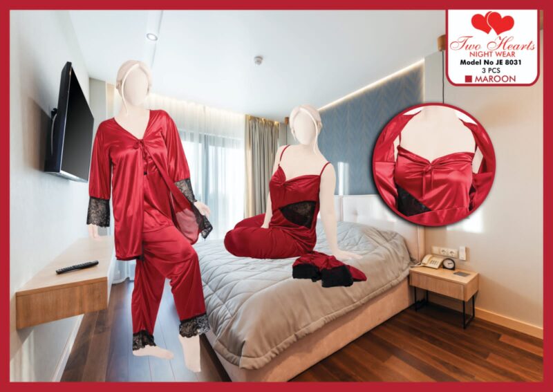 Women’s 3-Piece Nightwear Set – Elegant & Comfortable