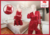 Women’s 3-Piece Satin Nightwear Set – Gown, Nighty & Bra