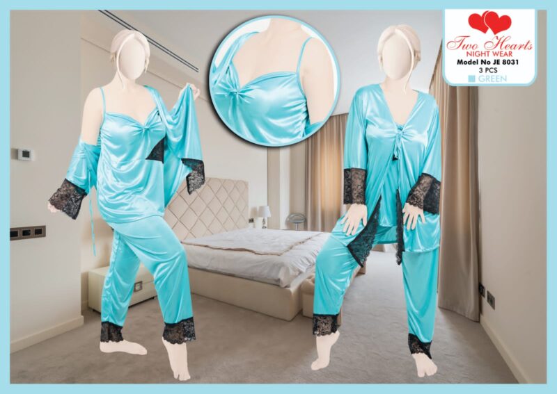 Women’s 3-Piece Nightwear Set – Elegant & Comfortable