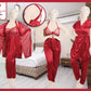 Women’s 4-Piece Nighty Set – Satin & Net