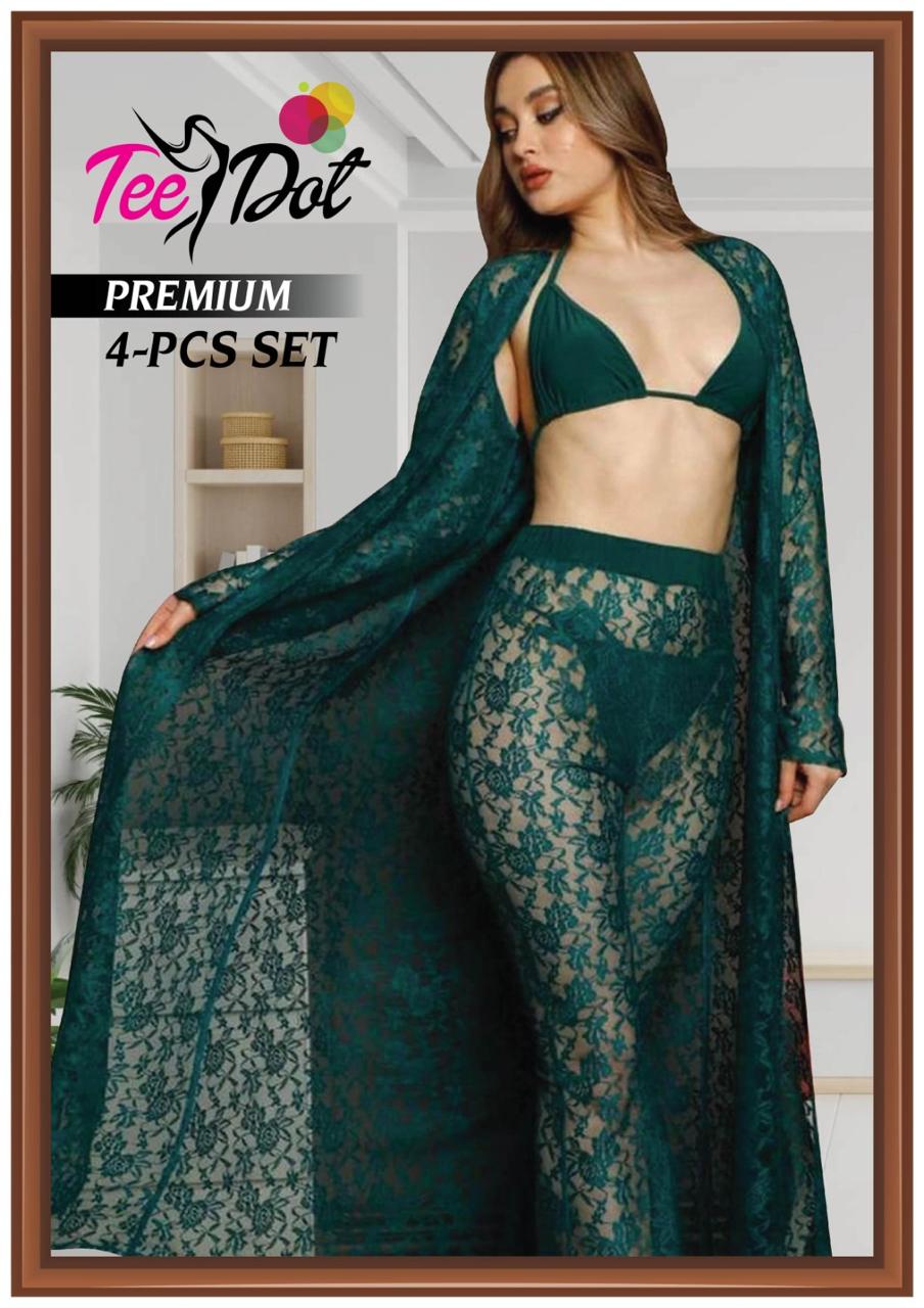 Premium Imported 4-Piece Net Nighty Set
