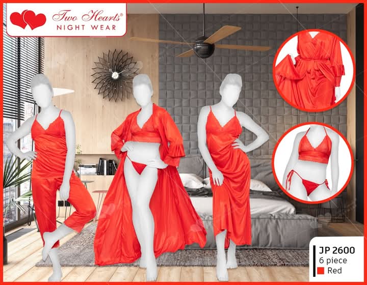 Women’s 6-Piece Satin Nightwear Set – Luxury Nighty Collection