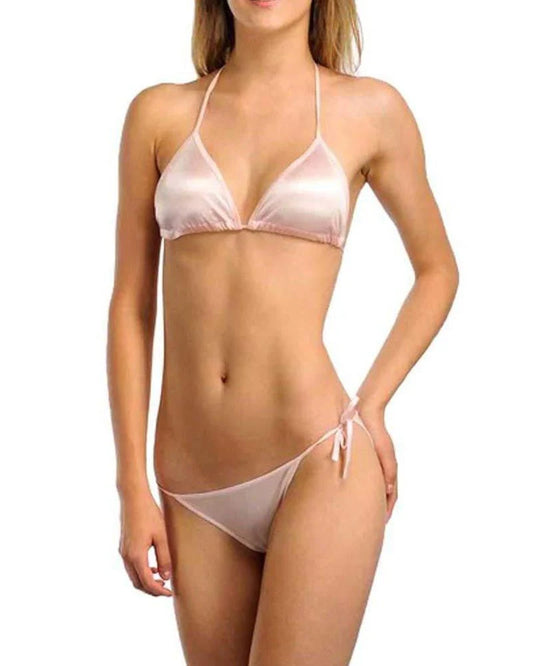 Sexy Silk Padded Bikini – Skin Color Swimwear Set
