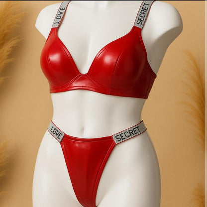 Leather Bra Panty Set – Art 1976 | Bold & Stylish