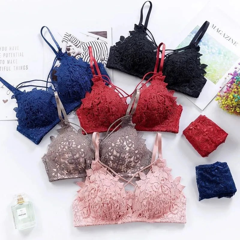 Imported Embroidered Floral Bridal Bra Set – Premium Quality | Padded with Removable Pads