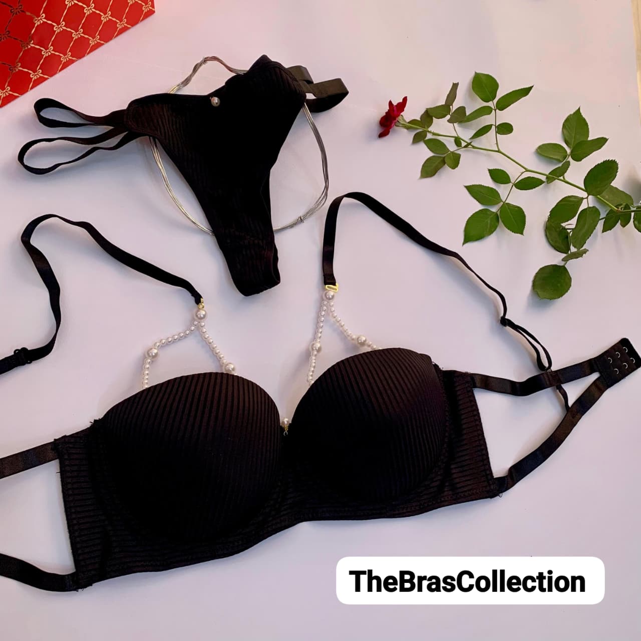 Premium Imported Bra & Panty Set with Beads – Soft Padded & Stylish