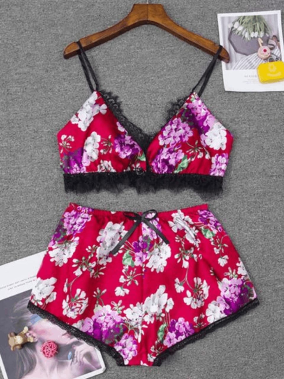 Floral Lace Cami Set – Elegant & Comfortable Sleepwear