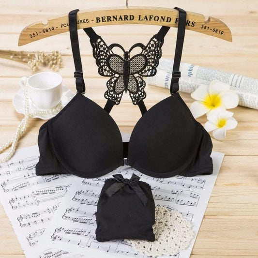Women’s Butterfly Bra & Panty Set – Front Open Magnetic Clip