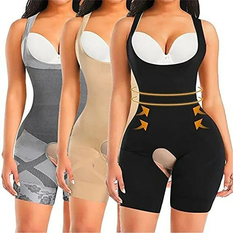 Premium Full Body Shaper – Cross Notch Design & Adjustable Fit