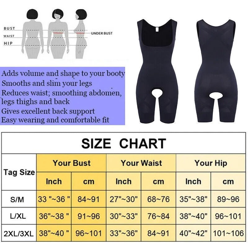 Premium Full Body Shaper – Cross Notch Design & Adjustable Fit