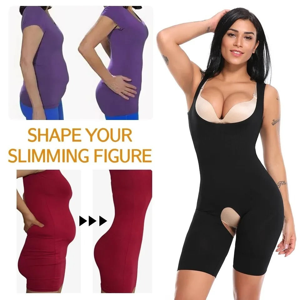 Premium Full Body Shaper – Cross Notch Design & Adjustable Fit