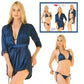 Women’s Gown with Bra & Panty Set – Elegant 3-Piece Nightwear