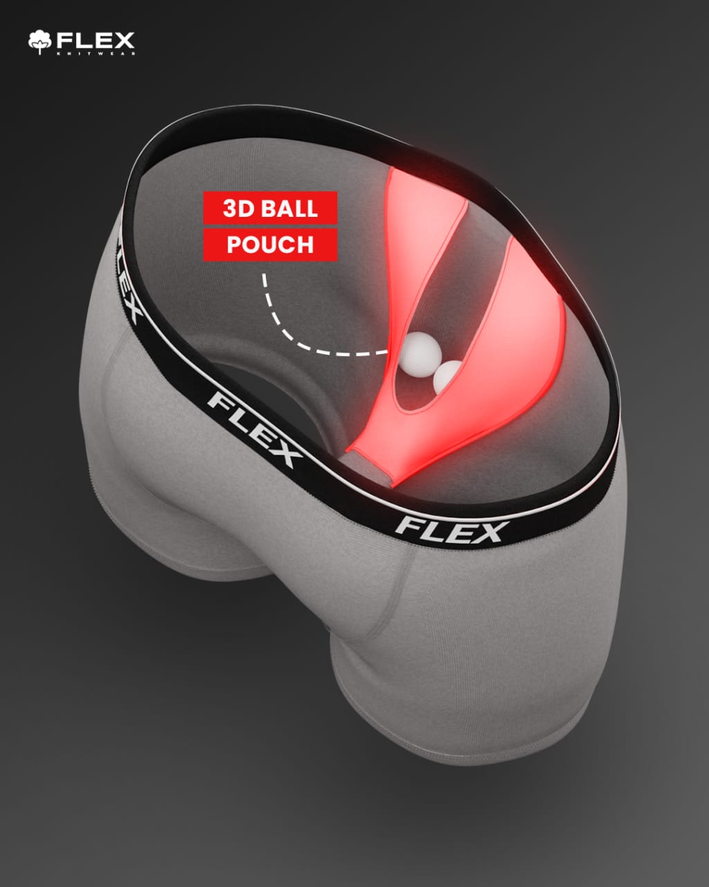 Flex 3D-Ball Pouch Boxer Trunk – Ultimate Comfort & Support