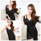 2 Pcs Satin Short Night Dress with Full Sleeves Robe – Elegant Women’s Nightwear