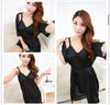 2 Pcs Satin Short Night Dress with Full Sleeves Robe – Elegant Women’s Nightwear