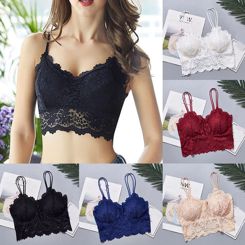 Women’s Lace Push-Up Bralette – Sexy Strap Bra Top Underwear