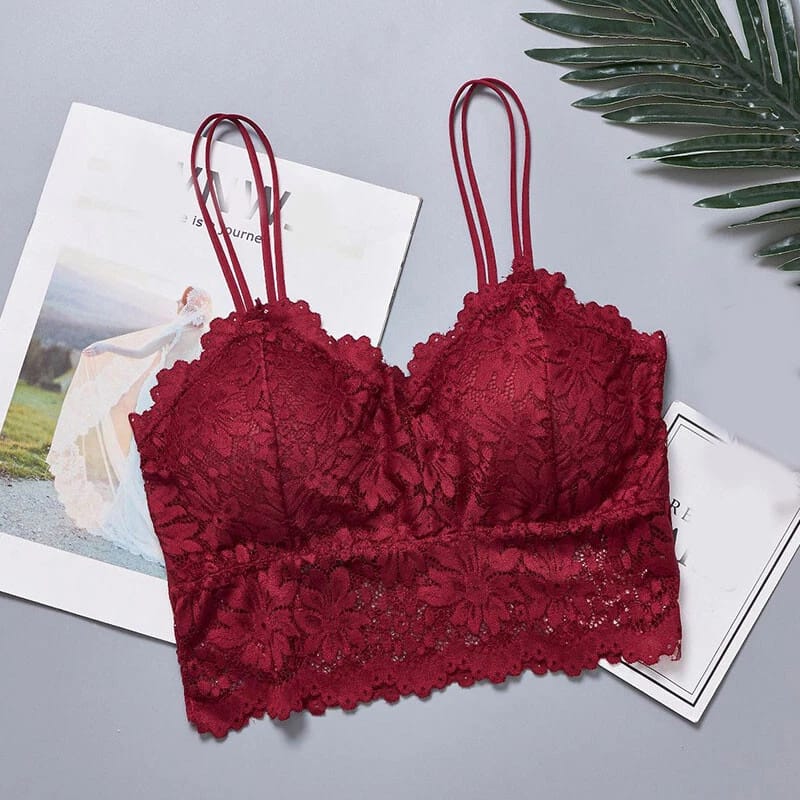 Women’s Lace Push-Up Bralette – Sexy Strap Bra Top Underwear