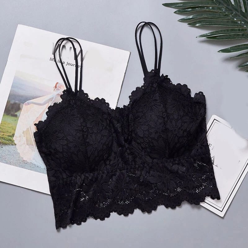 Women’s Lace Push-Up Bralette – Sexy Strap Bra Top Underwear