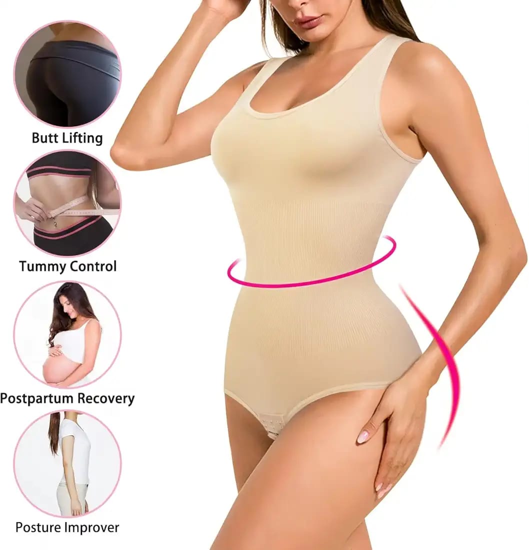 Premium Mid Body Shaper – Cross Notch Design with Adjustable Buckle
