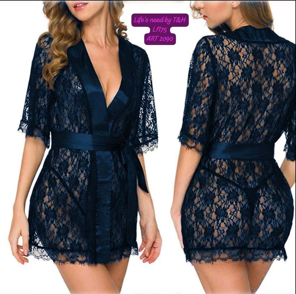 2-Piece Bridal Nighty Set with Gown & Silk Panty – Art 0209