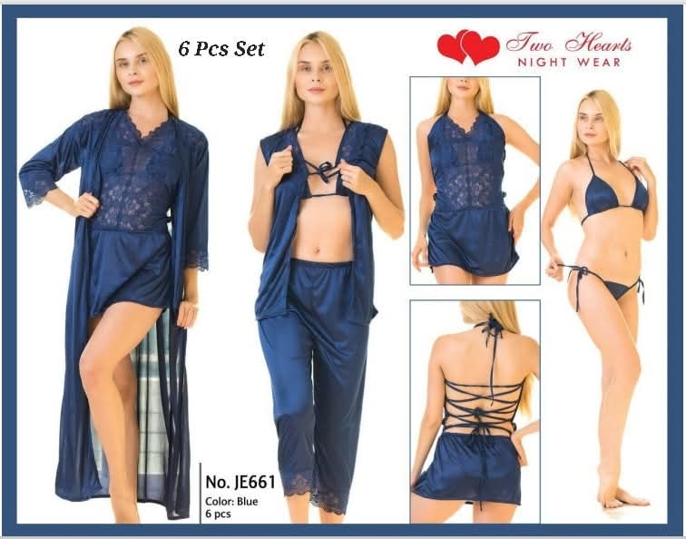 Two Heart Nightwear 6-Piece Set – Premium Women’s Sleepwear