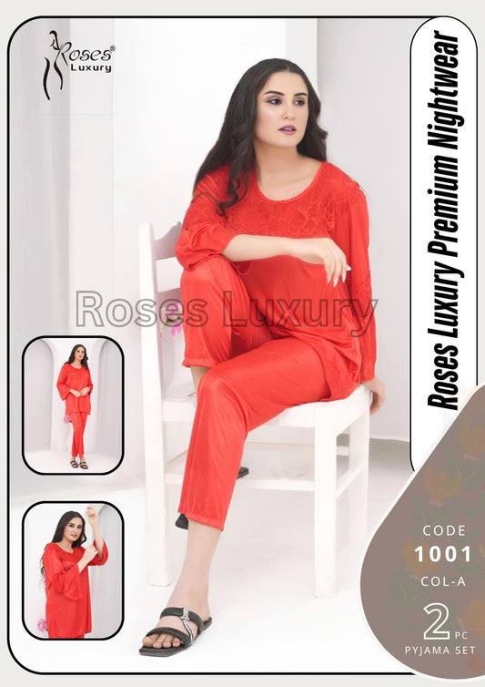 Roses Luxury Premium Nightwear – 2 Piece Pyjama Set