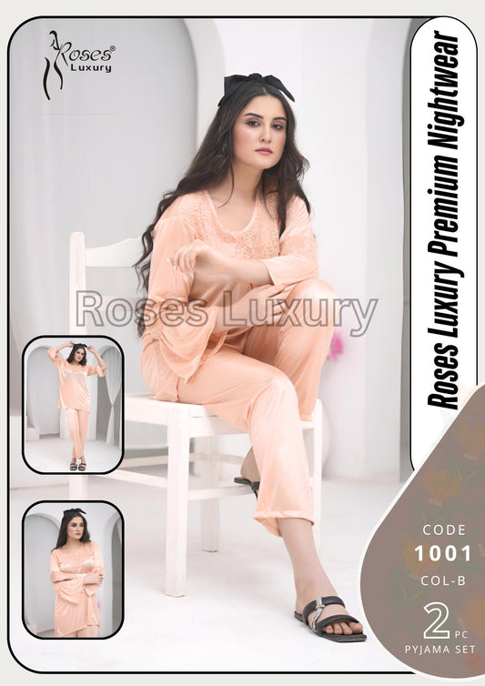 Roses Luxury Premium Nightwear – 2 Piece Pyjama Set