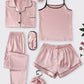 remium 7-Piece Imported Silk Nightwear Set