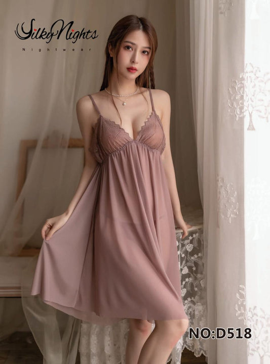 Silky Nights Imported Net Nighty – Premium Quality Free Size