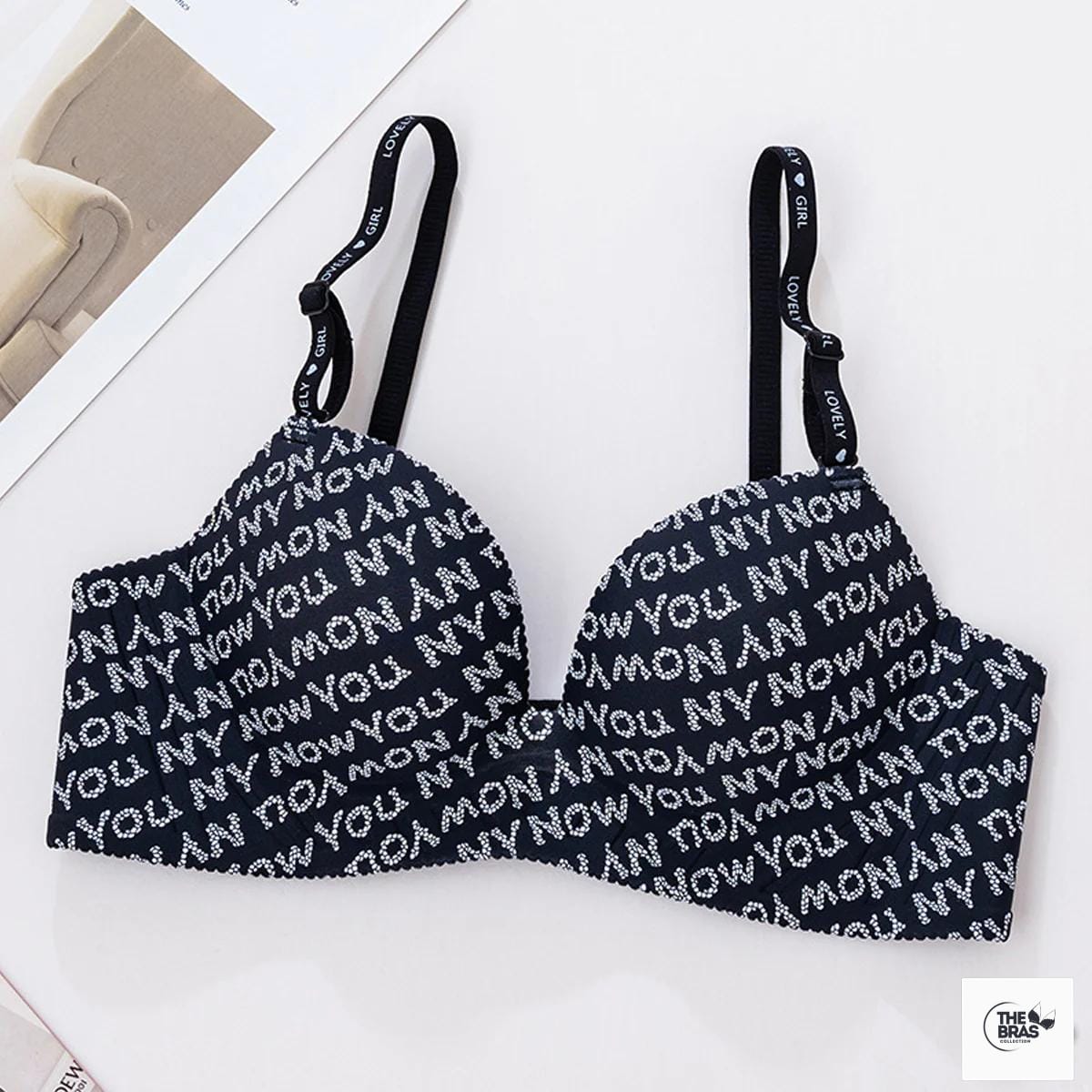 Women’s Alphabet Print Bra – Stylish & Comfortable Everyday Wear
