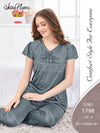 Silky Nights Imported Silk Nightwear Set – 2 Piece Trouser & Shirt