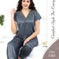 Silky Nights Imported Silk Nightwear Set – 2 Piece Trouser & Shirt