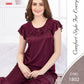 Silky Nights Imported Silk Nightwear Set – 2 Piece Trouser & Shirt