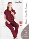 Silky Nights Imported Silk Nightwear Set – 2 Piece Trouser & Shirt