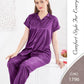 Silky Nights Imported Silk Nightwear Set – 2 Piece Trouser & Shirt
