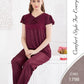 Silky Nights Imported Silk Nightwear Set – 2 Piece Trouser & Shirt
