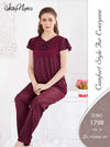 Silky Nights Imported Silk Nightwear Set – 2 Piece Trouser & Shirt