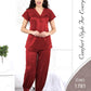 Silky Nights Imported Silk Nightwear Set – 2 Piece Trouser & Shirt